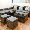 Bộ bàn ghế góc sofa gỗ sồi