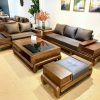 Bộ sofa phòng khách gỗ óc chó cao cấp SFOC006